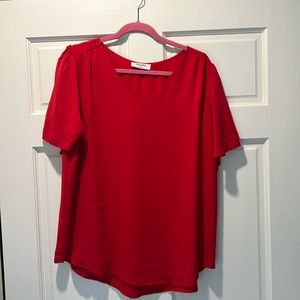 Red Zenana boutique blouse shirt top Sz XL